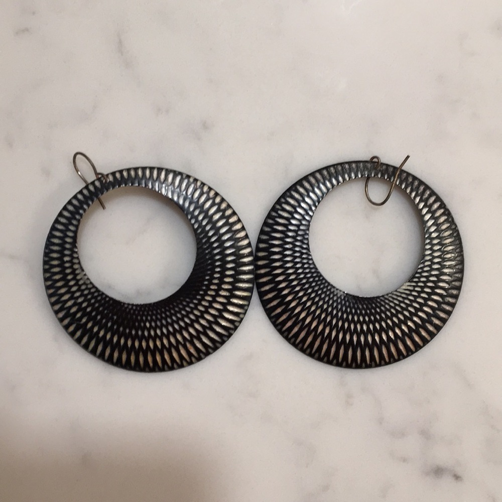 Large hoop circle boho tribal earrings